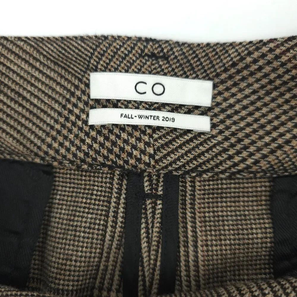 NEW CO Collections Wool Wide Leg Trouser Plaid Academia Old Money Quiet Luxury - Picture 2 of 13